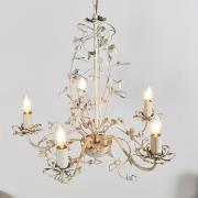 Lullaby 5 Lights Clear And Pearl Acrylic Pendant Light In Cream