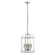 Lambeth 4 Lights Glass Ceiling Pendant Light In Satin Nickel