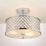 Hudson 3 Lights Semi Flush Ceiling Light In Polished Chrome