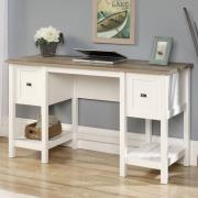 Saginaw Wooden Laptop Desk In Soft White And Lintel Oak