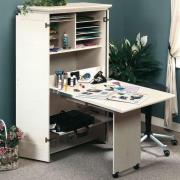 Harrison Wooden Laptop Desk In Antiqued White