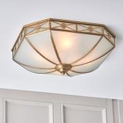 Bannerman 4 Lights Flush Ceiling Light In Antique Brass