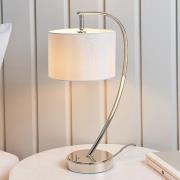 Josephine Vintage White Shade Table Lamp In Bright Nickel