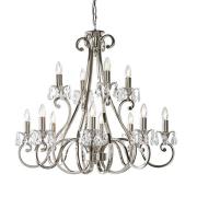 Oksana 12 Lights Clear Crystal Pendant Light In Polished Nickel