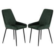 Avah Emerald Green Velvet Dining Chairs In Pair