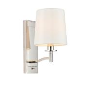 Ortona 1 Light White Shade Wall Light In Bright Nickel