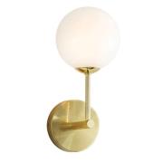 Otto Gloss Blown Glass Shade Wall Light In Brushed Brass