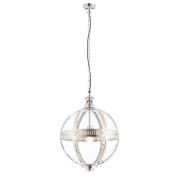 Vienna 410mm Clear Glass Pendant Light In Bright Nickel