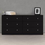 Maiton Wooden Chest Of 6 Drawers In Black