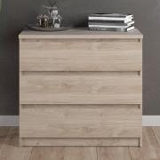 Nakou Wooden Chest Of 3 Drawers In Jackson Hickory Oak