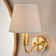 Conway Ivory Fabric Shade Wall Light In Satin Brass