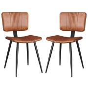 Oundle Bruicato Genuine Leather Dining Chairs In Pair