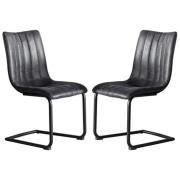 Edenton Grey Faux Leather Dining Chairs In A Pair