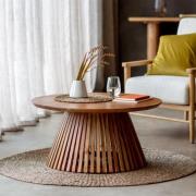 Brookline Wooden Round Coffee Table In Natural