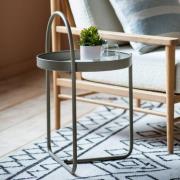 Marbury Round Metal Side Table In Latte