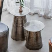 Ganglia Metal Set of 2 Side Tables In Antique Brass