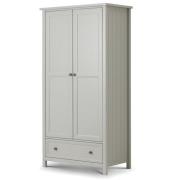 Madge Wooden Wardrobe In Dove Grey Lacquer With 2 Doors