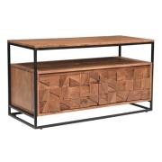 Axis Acacia Wood TV Stand With 2 Doors In Natural