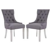 Mintaka Grey Velvet Dining Chairs With Sledge Legs In A Pair