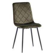 Basia Velvet Fabric Dining Chair In Juniper Green