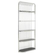 Fafnir Cage Design Black Glass Bookshelf With Silver Frame