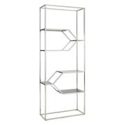 Fafnir Black Glass Shelves Bookshelf With Silver Frame