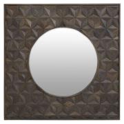 Solara Square Wall Bedroom Mirror In Grey Wooden Frame