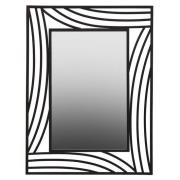 Logia Rectangular Wall Bedroom Mirror In Black Metal Frame