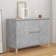 Vaeda Wooden Sideboard With 2 Doors 2 Drawer In Concrete Effect