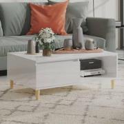 Agron High Gloss Coffee Table With 1 Door In White