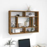 Eissa Rectangular Wooden Wall Shelf In Smoked Oak