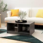 Cason Solid Pinewood Coffee Table With Shelf In Grey