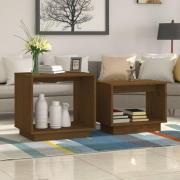 Devery Pine Wood Nest Of 2 Coffee Tables In Honey Brown