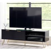 Marius Wooden TV Stand With 2 Doors In Matt Black