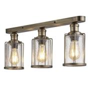 Pips 3 Lights Bar Pendant Light In Antique Brass