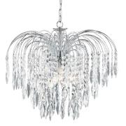 Waterfall 5 Lights Crystal Pendant Light In Chrome