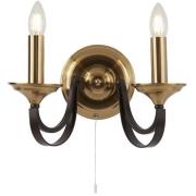 Belfry 2 Lights Wall Light In Dark Bronze And Brass