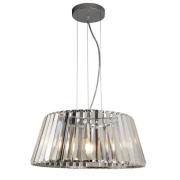 Tiara 5 Lights Crystal Glass Ceiling Pendant Light In Chrome