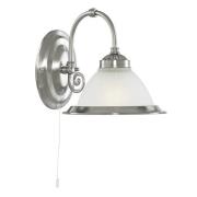 American 1 Light Wall Light In Satin Silver