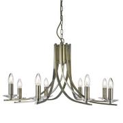 Ascona 8 Lights Clear Glass Pendant Light In Antique Brass