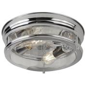 Glasgow 2 Lights Glass Flush Ceiling Light In Chrome