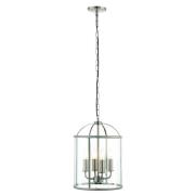 Laughlin 4 Lights Clear Glass Pendant Light In Satin Nickel