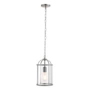 Lembeth 1 Light Clear Glass Pendant Light In Satin Nickel