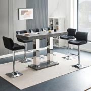 Caprice Large Concrete Effect Bar Table 6 Candid Black Stools