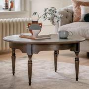 Madisen Wooden Round Coffee Table In Coffee