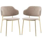 Whaler Taupe Fabric Dining Chairs In Pair