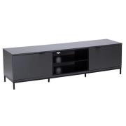 Cerritos Medium Wooden TV Stand In Charcoal And Black