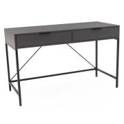 Redditch Wooden Laptop Desk With Black Metal Frame In Grey