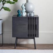 Holien Wooden Side Table With 1 Door In Black