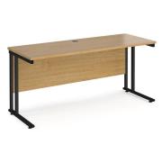 Mears 1600mm Cantilever Wooden Computer Desk In Oak Black